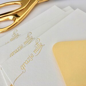grazie mille | gold foil thank you cards in italian