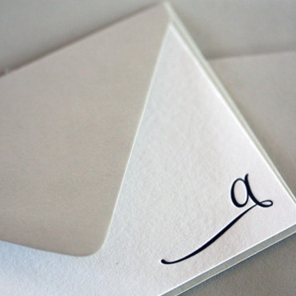 personalized letterpress stationery | elegant monogram initial