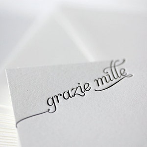 grazie mille letterpress thank you cards in italian image 1