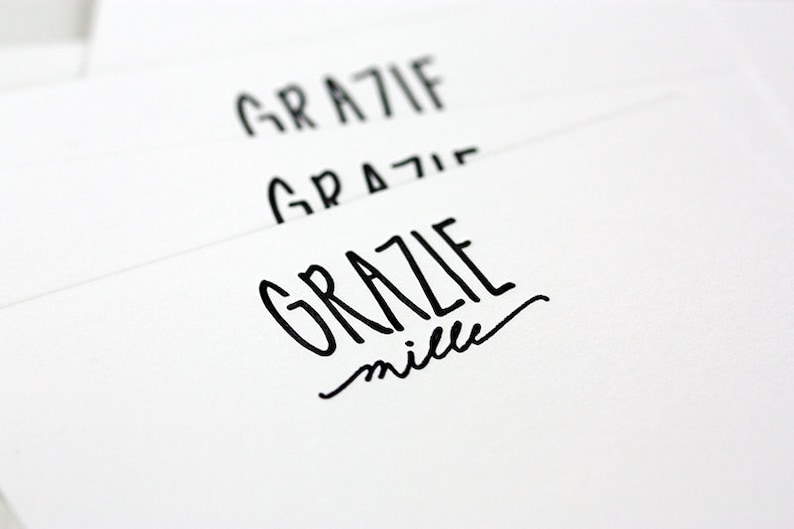 Letterpress Grazie Mille Cards Etsy