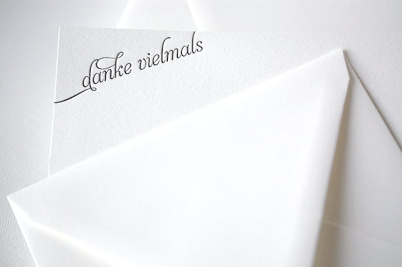 Danke Vielmals Letterpress Thank You Cards in German Etsy