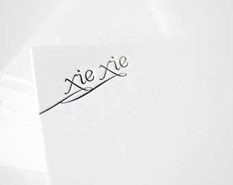 xie xie | letterpress thank you cards in chinese