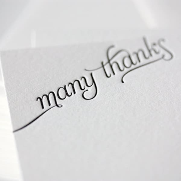 many thanks | letterpress thank you cards