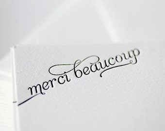 merci beaucoup | letterpress thank you cards in french