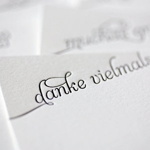 danke vielmals letterpress thank you cards in german image 3