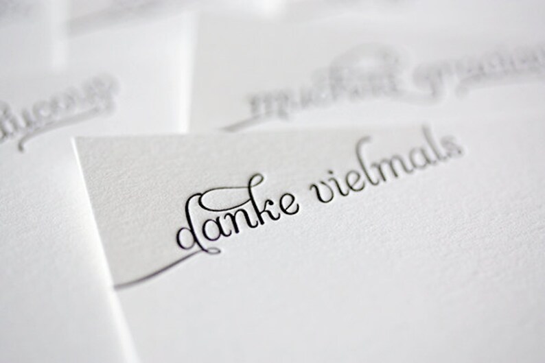 danke vielmals letterpress thank you cards in german image 3