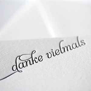 danke vielmals letterpress thank you cards in german image 1