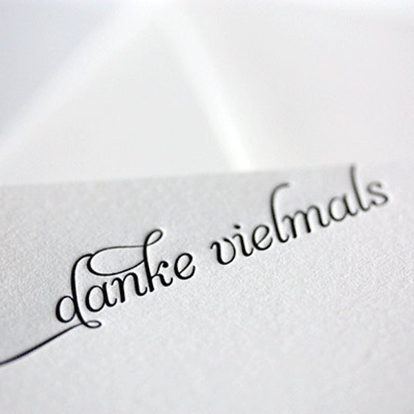danke vielmals - letterpress thank you cards in german