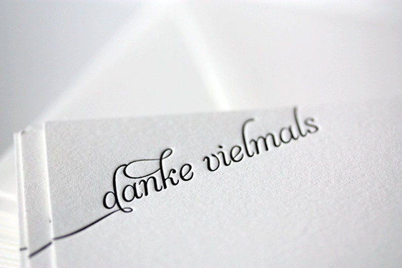Danke Vielmals Letterpress Thank You Cards in German Etsy