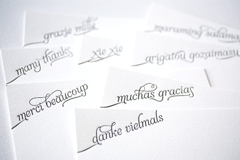 muchas gracias letterpress thank you cards in spanish image 4