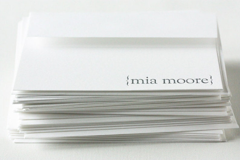 Personalized Letterpress Stationery Mia Etsy