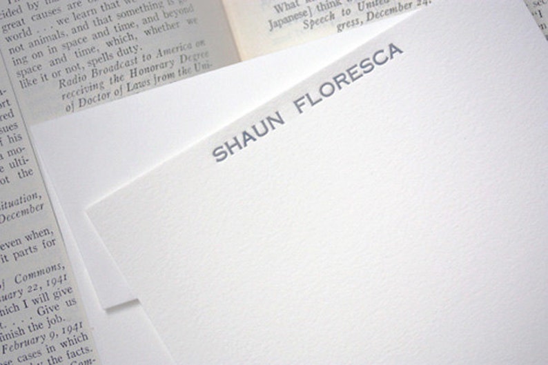 personalized letterpress stationery shaun image 1