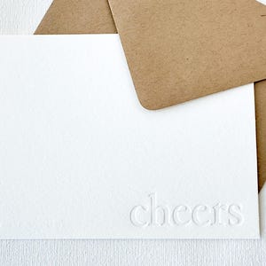 cheers | letterpress boxed notecards | blind impression