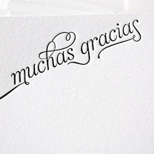 Muchas gracias | Cartes de remerciement typographiques en espagnol