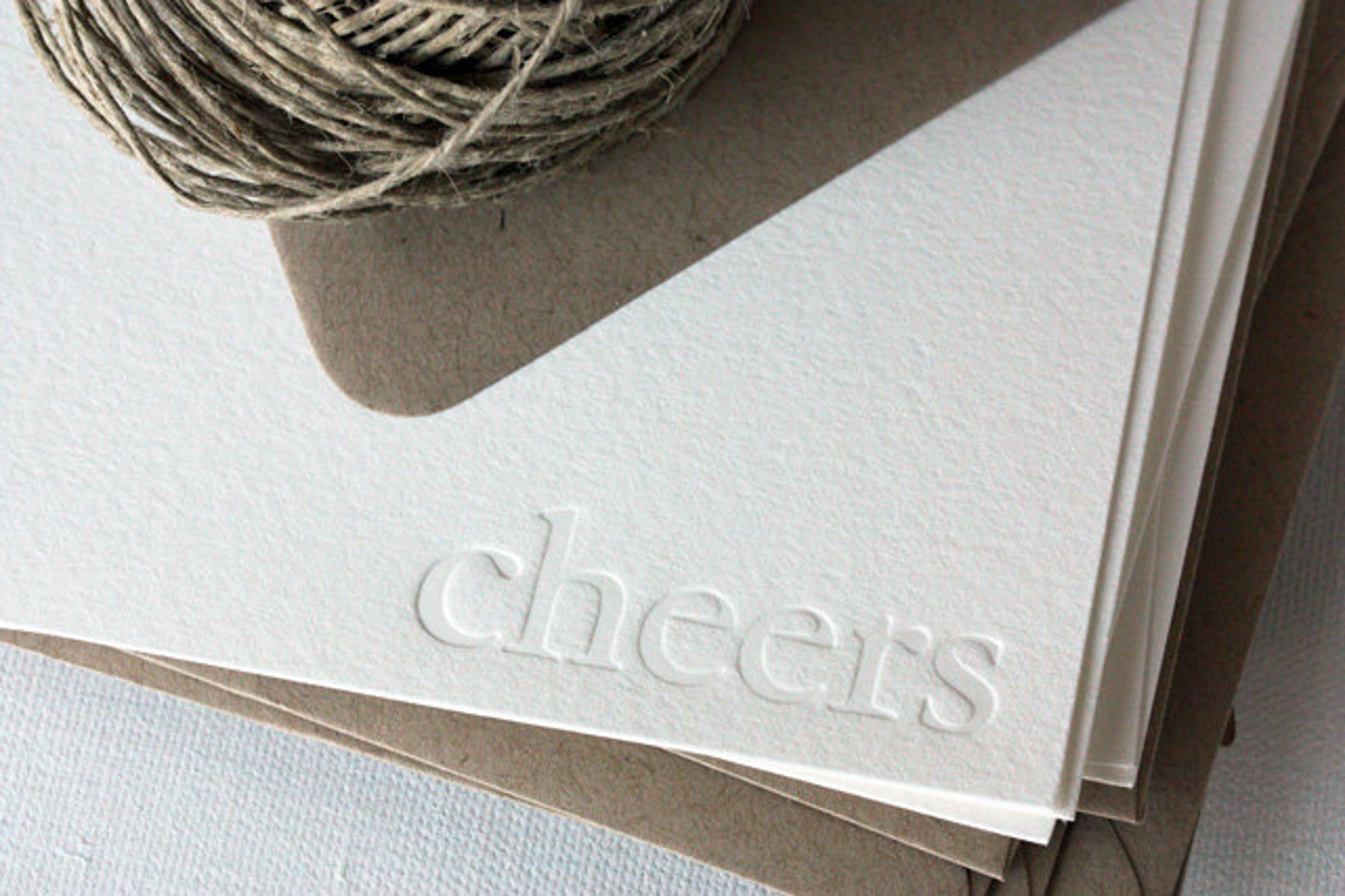 Cheers Letterpress Boxed Notecards Blind Impression Etsy