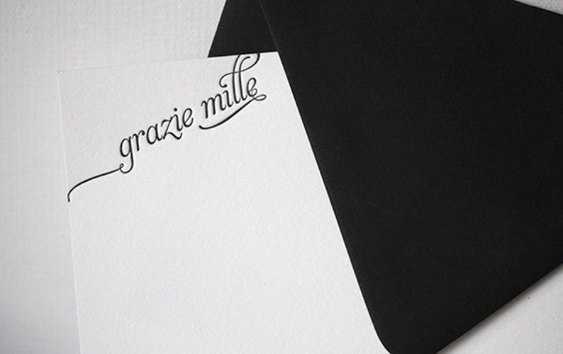 grazie mille letterpress thank you cards in italian image 2