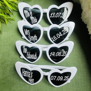 Personalisierte Sonnenbrille Namen Aufkleber - Benutzerdefinierte Vinyl Aufkleber für Hochzeiten, Junggesellinnenabschiede, Gastgeschenke