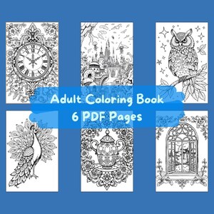 Coloring Book for Adults  - Fun Digital Printable Pages, Stress Relief Art, Creative Activity & Relaxation