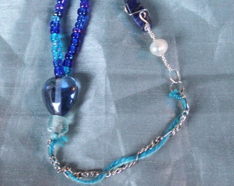 Sodalite, Pearl and Glass Pendulum