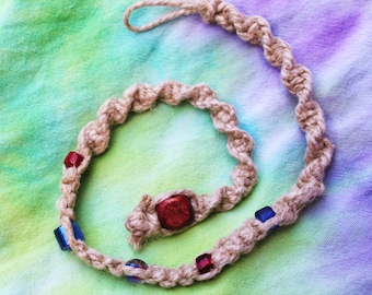 Hemp Necklace with Glass beads