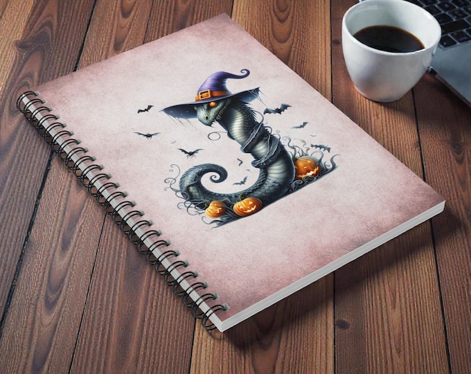 Personalized Halloween Initial Spiral Journal