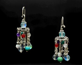 Dancing with Stars Earrings, Chandelier Earrings, Opal, Turquoise, Quartz, Amethyst, Garnet Carnelian, Labradorite, Gallery