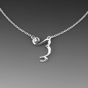 I Love You Pendant, Cubic Zirconia (CZ) Gregg Shorthand, Garnet, Sterling, Love, Anniversary, Wedding, Mother&#39;s Day, FREE POSTAGE