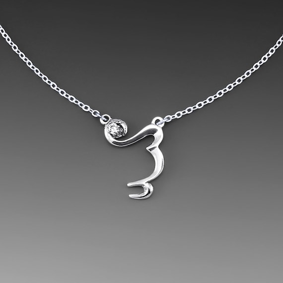 I Love You Pendant, Cubic Zirconia (CZ) Gregg Shorthand, Garnet
