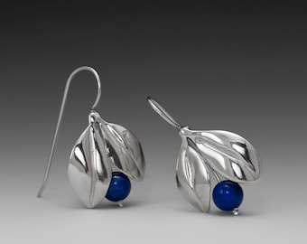 Blueberry Earrings, Lapis, Berry Jewelry, Wild Berry, Blueberry Jewelry, Sterling Silver Jewelry, Blueberries, Lapis Jewelry,  FREE POSTAGE!
