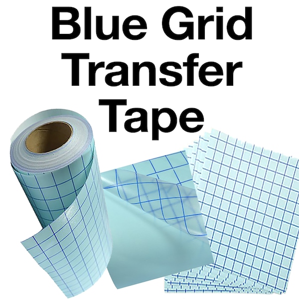 Transfer Tape  w/blue grid (lined) for your vinyl project - CRICUT Expression, Silhouette. etc. - crafts - scrapbooking etc - BEST SELLER!