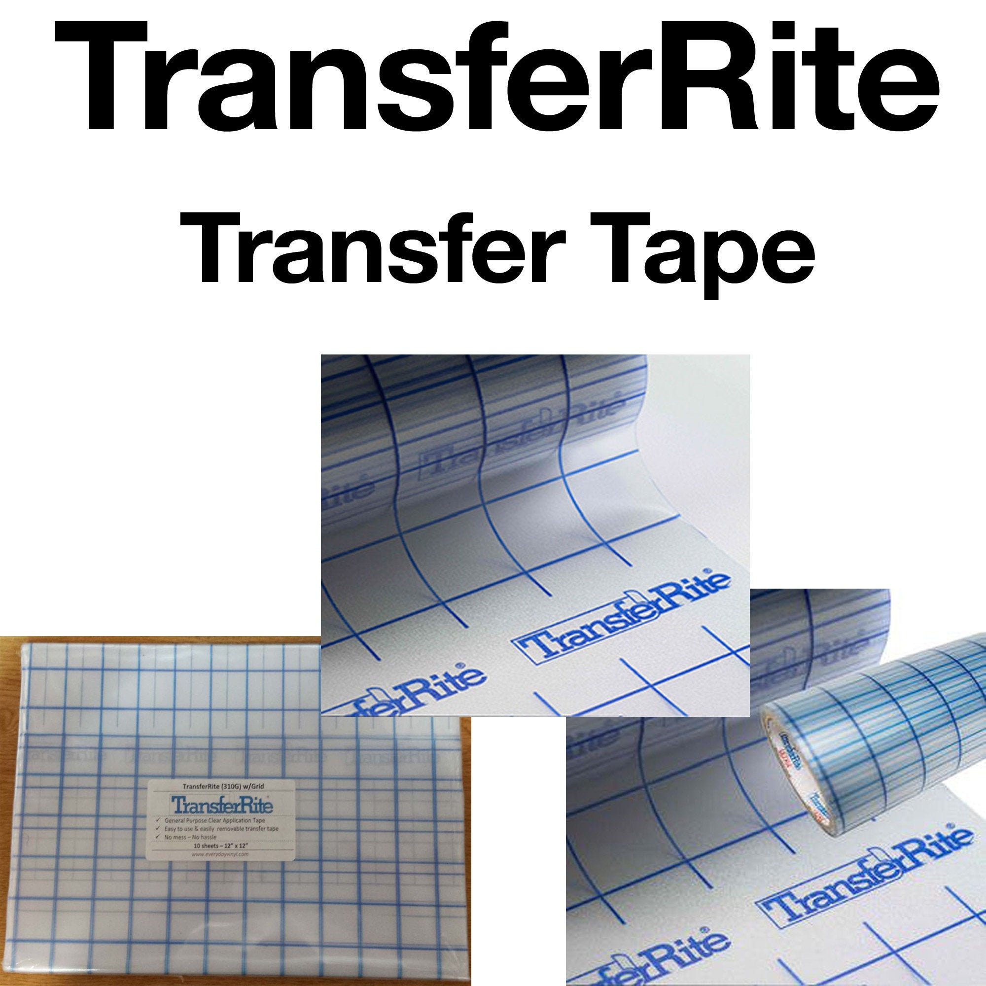 Cricut Transfer Tape 12”x 360” Vinyl Designs Crafting Clear With Grid Lines