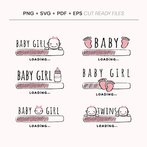 Baby Mädchen wird geladen, Bundle, Cricut-Svg-Datei, Baby wird geladen, Schwangerschafts-Svg, Schnittdatei, Mama-T-Shirt-Svg