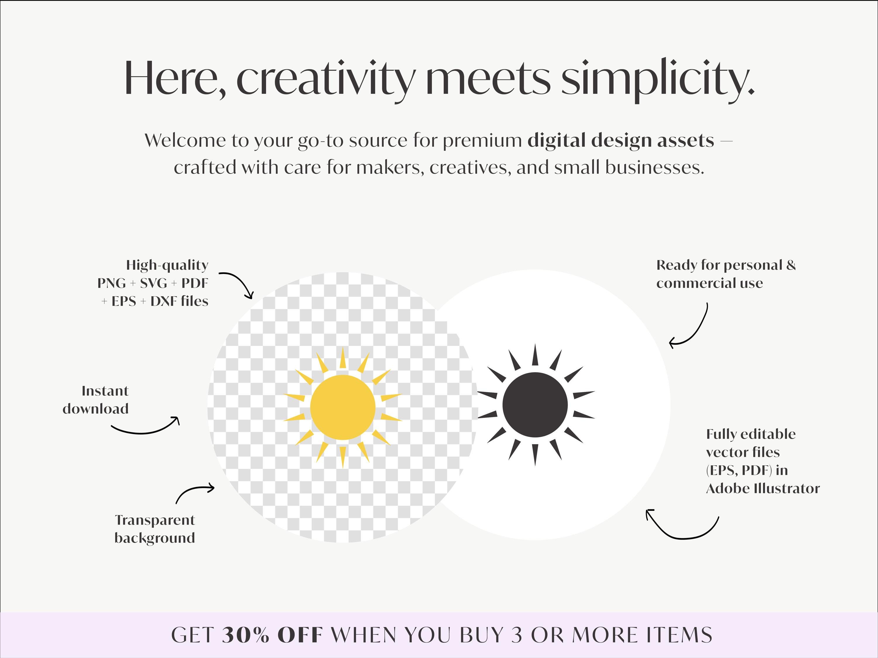 Modern Sun SVG Bundle, Sunny SVG Bundle, Sun Clipart, Cricut Projects ...