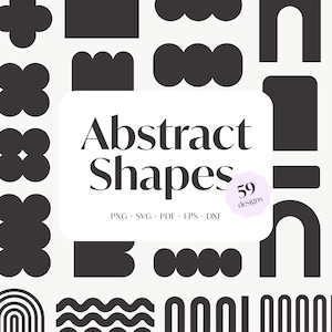 Formes abstraites SVG, formes linogravure modernes, projets Cricut