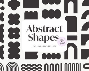 Abstract Shapes SVG, Modern Linocut Shapes, Cricut Projects