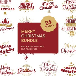 Merry Christmas Svg Bundle, Cricut Svg File, Printable Christmas Cards, Cut File, T-Shirt Svg, Wine Glass Cut Svg