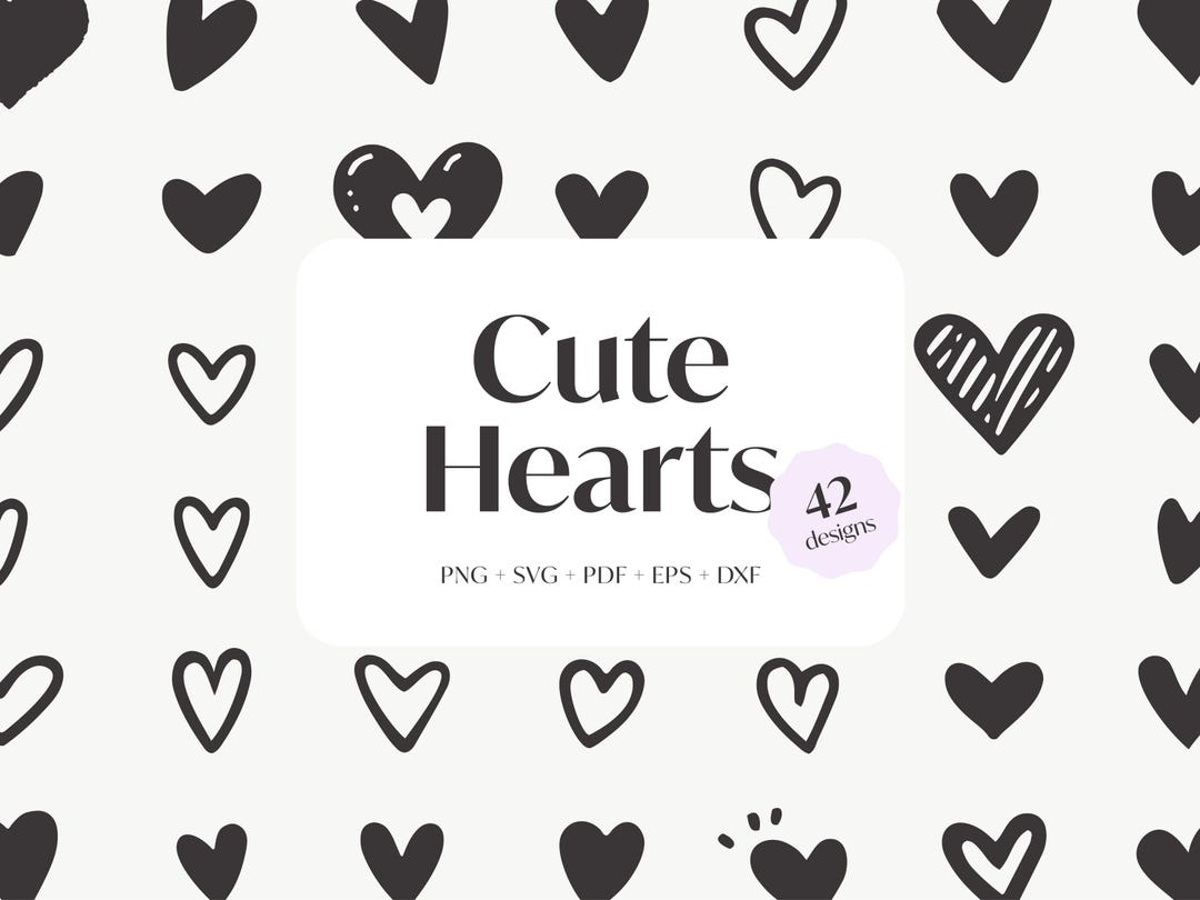 Hand Drawn Heart SVG Bundle, Heart Shape SVG, Cricut Projects - Etsy