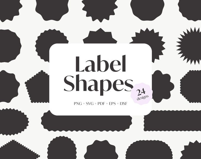 Modern Label Shapes SVG, Label Frames SVG Bundle, Frame Clipart, Cricut ...