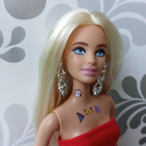 Barbie ooak articulated doll; Neysa face on made to move body ooak with tattoes and piercings