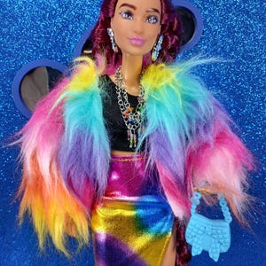 disco clothes for fashion dolls, 11 inches dolls colorful outfit, 30 cm dolls metallic suit, party wear for 1/6 doll; unique outfit