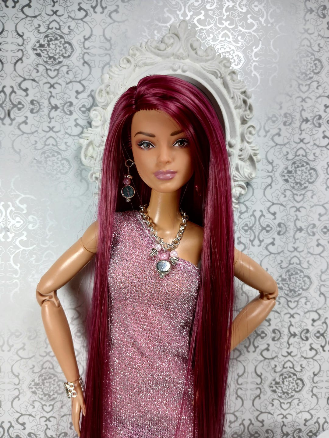 OOAK Custom Barbie Signature Looks #22: Victoria Sculpt, Rerooted Saran ...