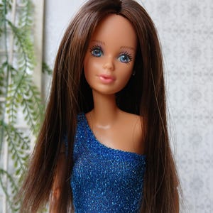 OOak Barbie mtm doll; Vintage 1986 Barbie Jewel Secrets Whitney, Steffie Face, doll on regular mtm body; repaint and rerooot with saran hair