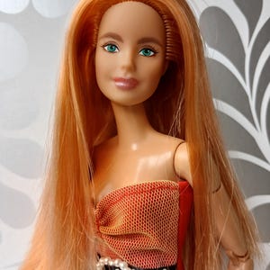 Barbie bmr 1959 Millie face ooak doll, repaint and reroot in saran hair