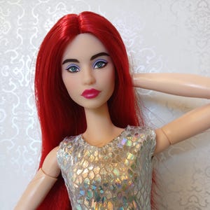 Ooak Barbie mtm doll; Barbie signature looks Model #19 (Lina face mold) with repaint and reroot with saran hair