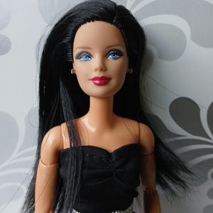 Ooak Barbie mtm doll; Barbie holiday doll, Mackie face mold, on regular made to move body, reroot with saran hair