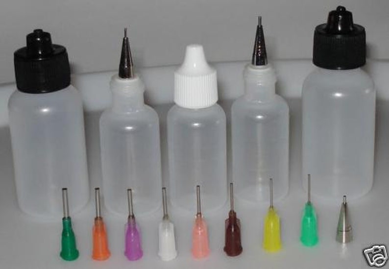 5 Mehndi Henna Applicator Bottles With 11 Tips Set Etsy