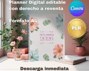 Editable 2026 Digital Planner in Canva | PLR With Resell Rights | A4 ...