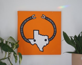 TEXASBOT - 12x12 - original painting, ready to ship