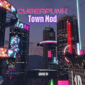 Cyberpunk Town Mod + Büro | Fivem Karte | Futuristische Neon-Stadt-Erfahrung |  Fivem Cyberpunk Rollenspiel |  Fivem Bereit |  Optimiert