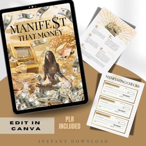 eBook PLR - Manifest That Money-Intensive Manifesting Guide - Modello eBook Canva, Reddito passivo, DFY, Lead Magnet, Download immediato